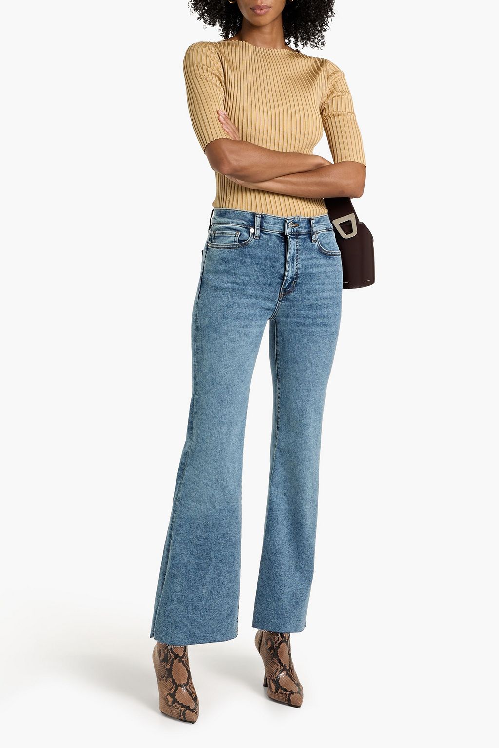 FRAME Le Easy Flare high-rise flared jeans