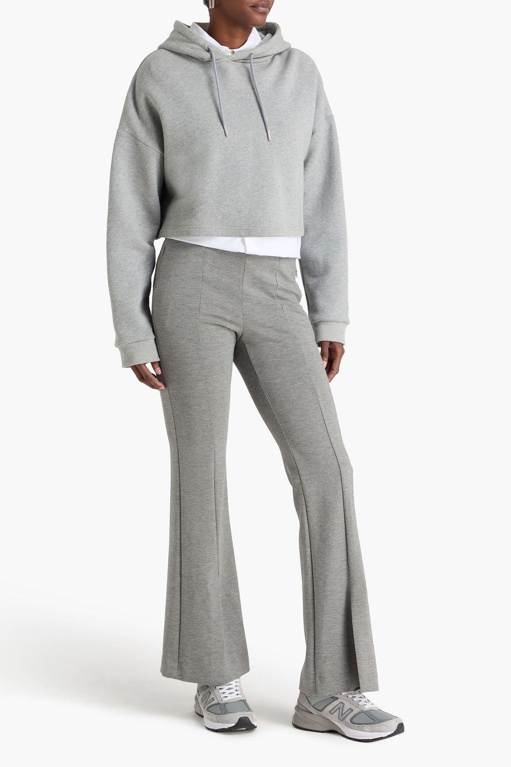THEORY Demetria mélange jersey flared pants