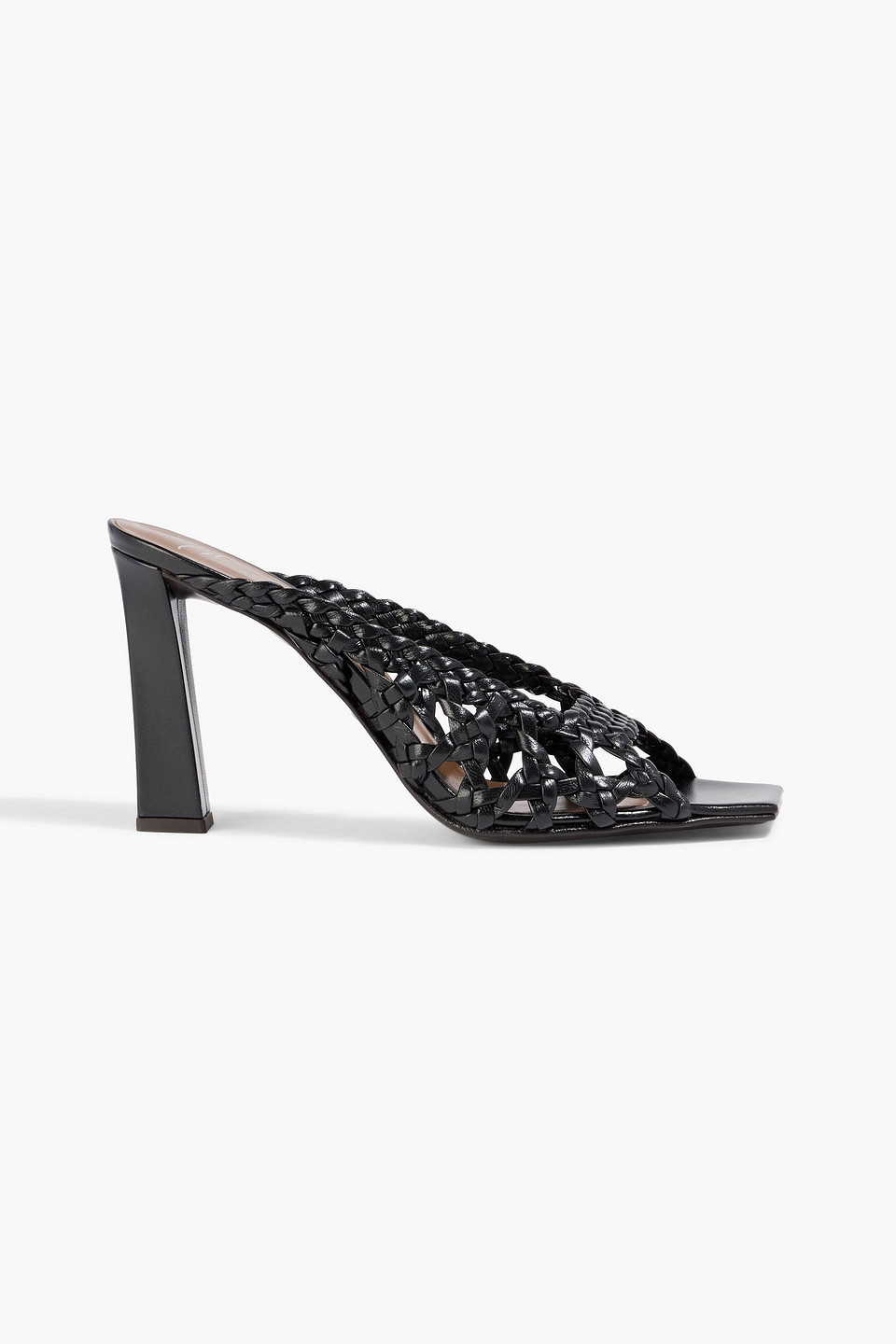 giuseppe zanotti - mya 90 woven leather mules - black - eu 37