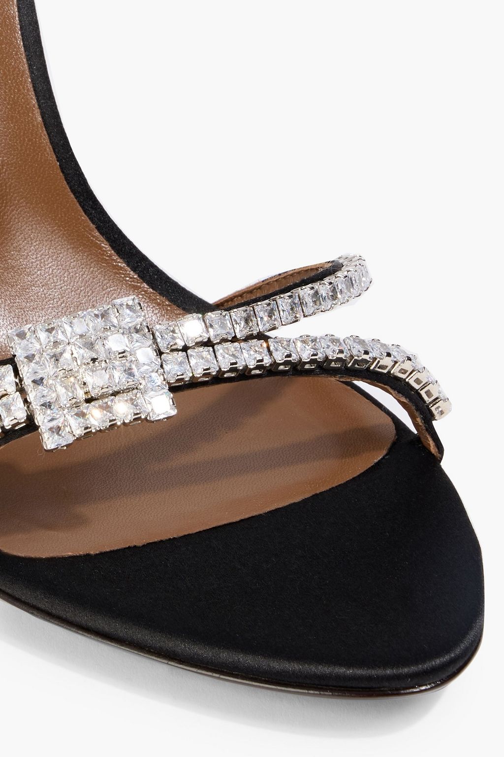 GIUSEPPE ZANOTTI Eliothere 90 crystal-embellished satin mules