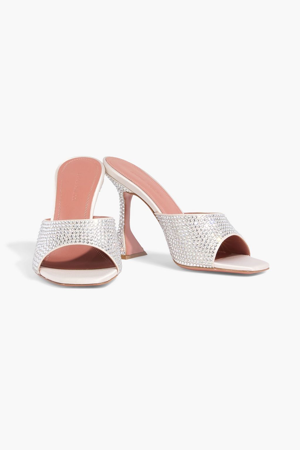 AMINA MUADDI Lupita crystal-embellished satin mules