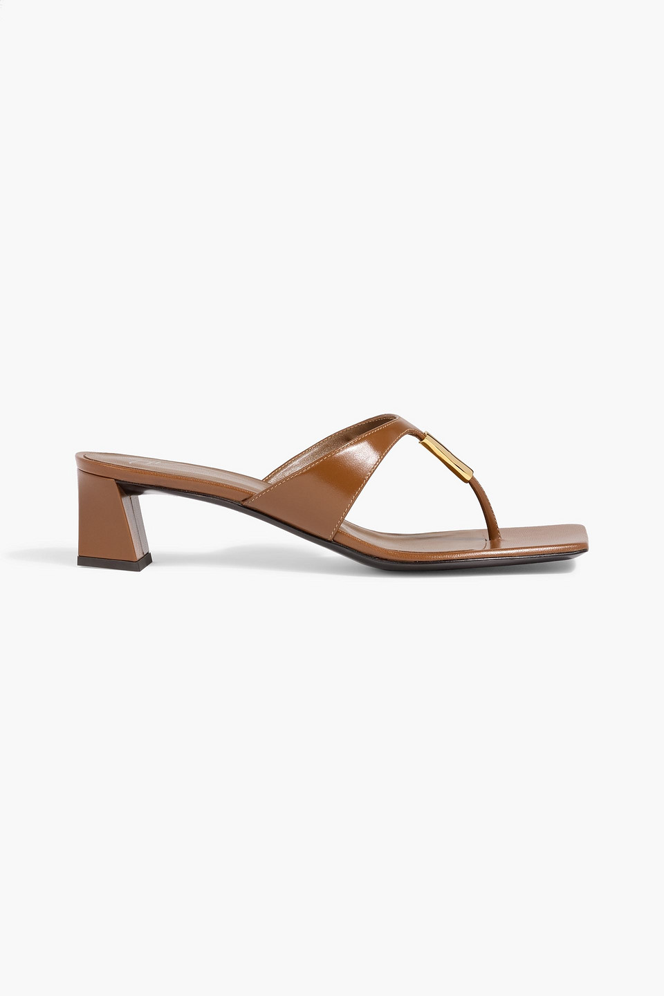 giuseppe zanotti - pepita 45 embellished leather mules - brown - eu 39.5