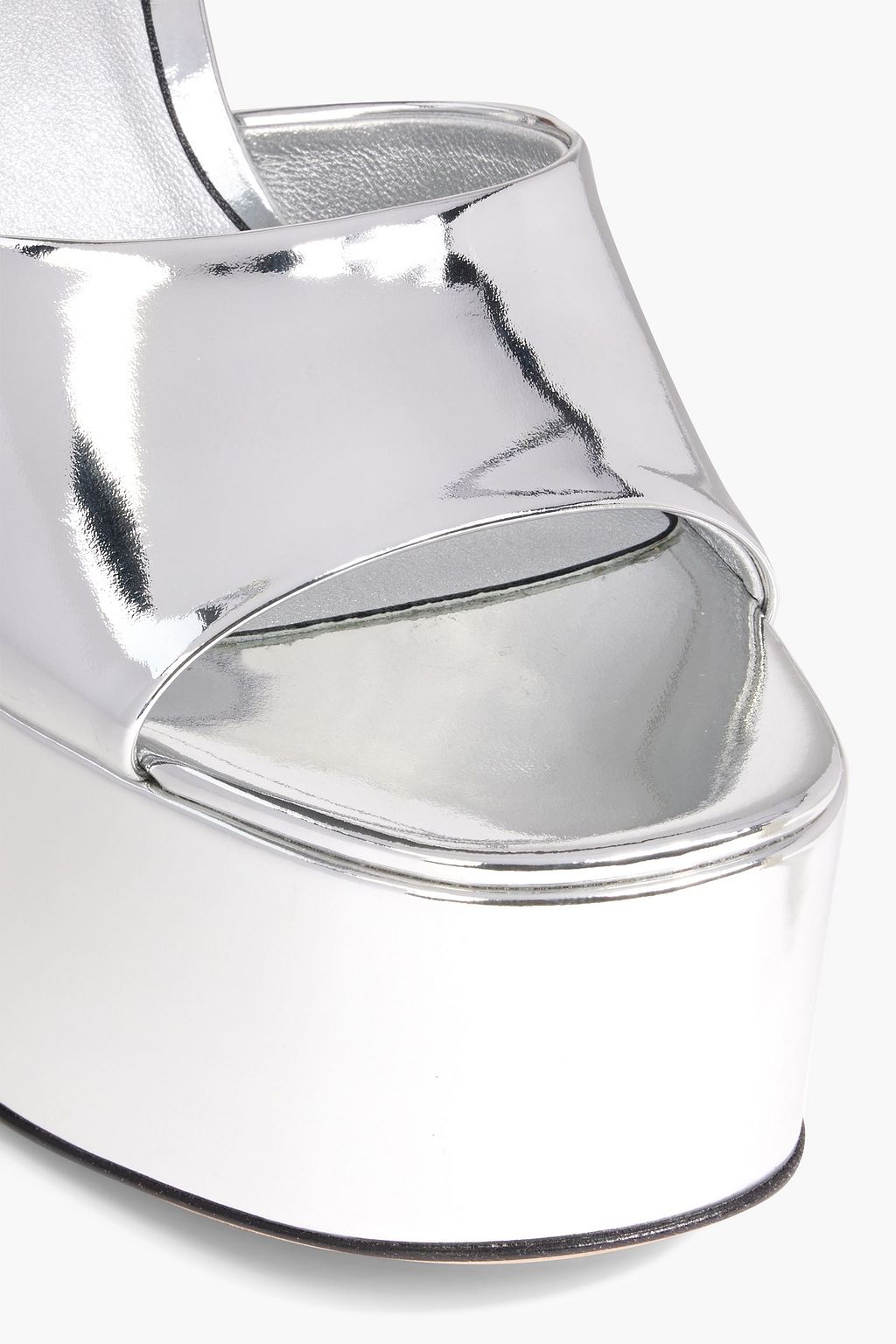 VALENTINO GARAVANI Tan-Go 155 mirrored-leather platform sandals