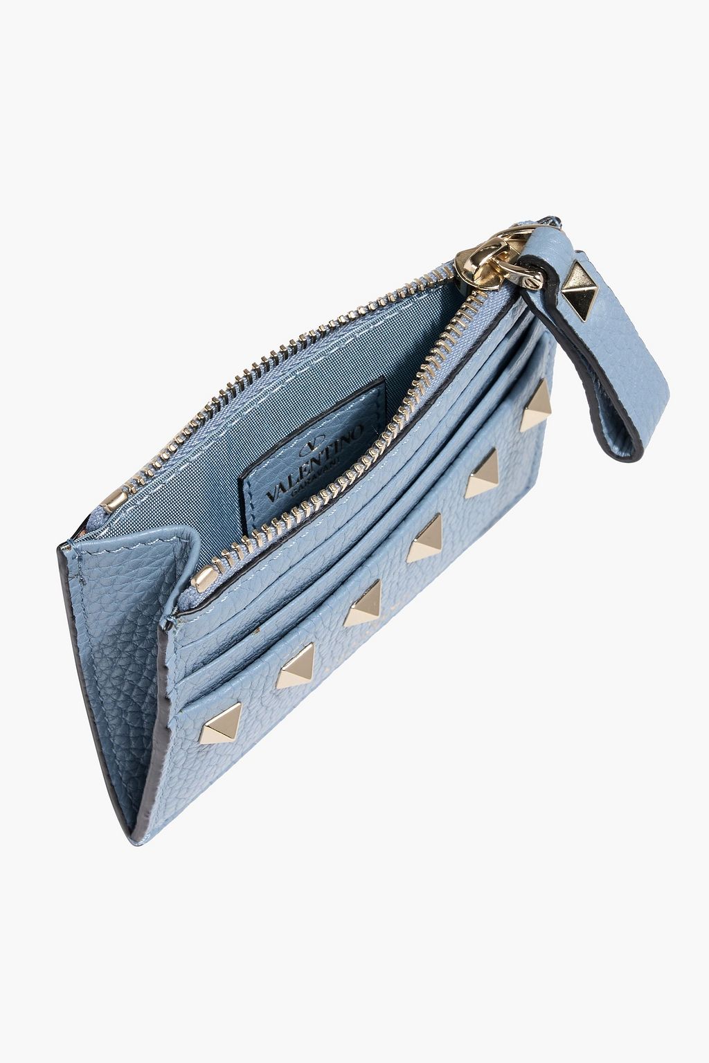 VALENTINO GARAVANI Rockstud pebbled-leather coin purse