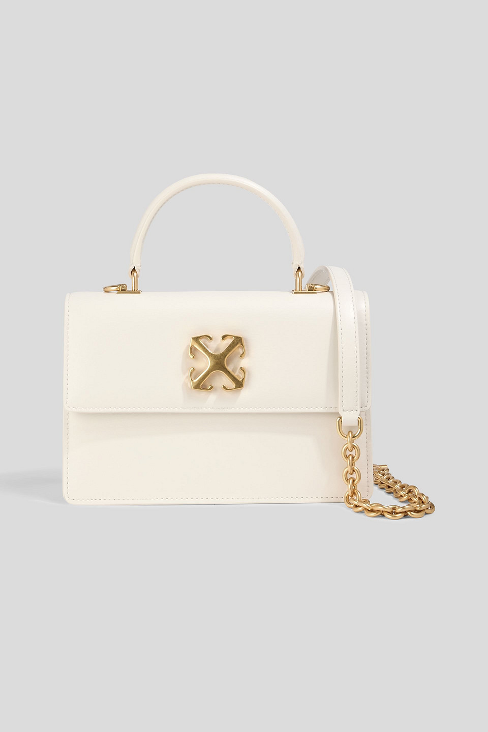 Off-white Jitney 1.4 Leather Tote In White