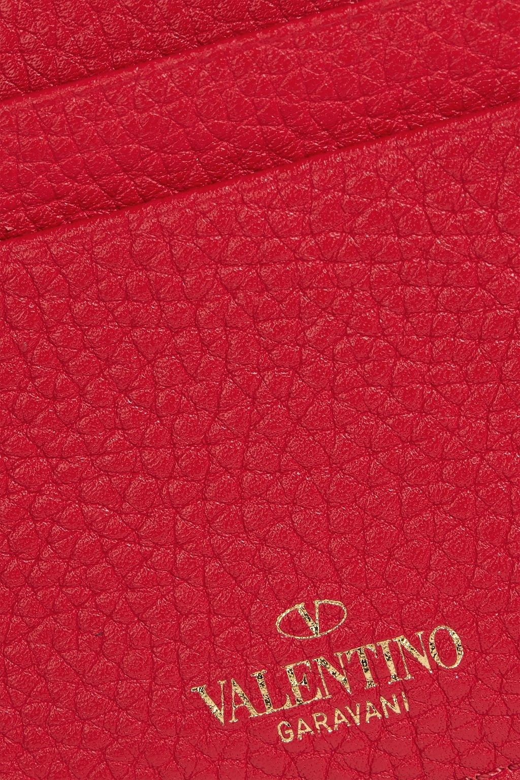 VALENTINO GARAVANI Rockstud pebbled-leather cardholder