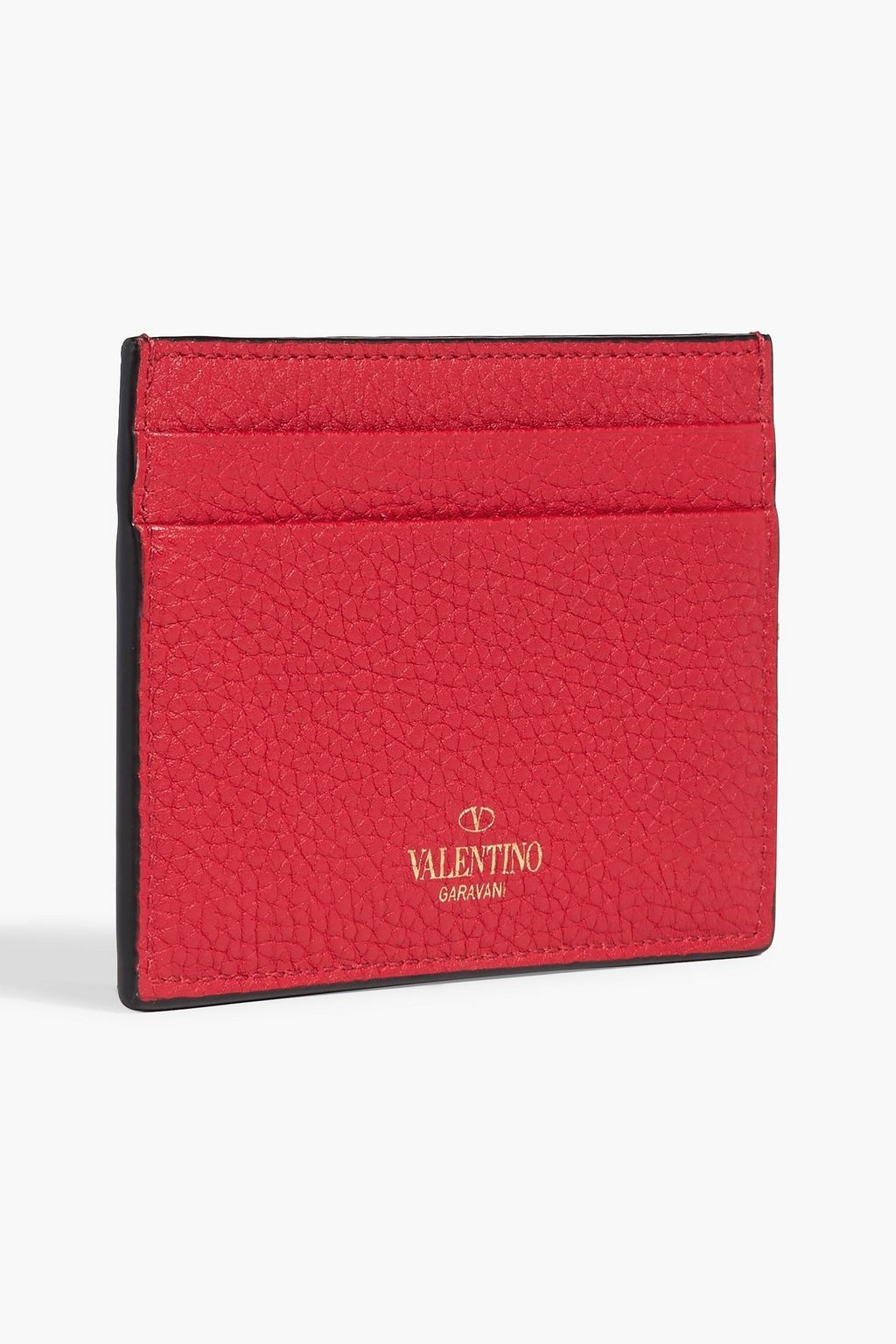 VALENTINO GARAVANI Rockstud pebbled-leather cardholder