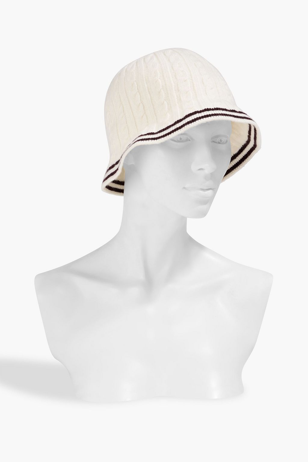 FRAME Striped cable-knit bucket hat