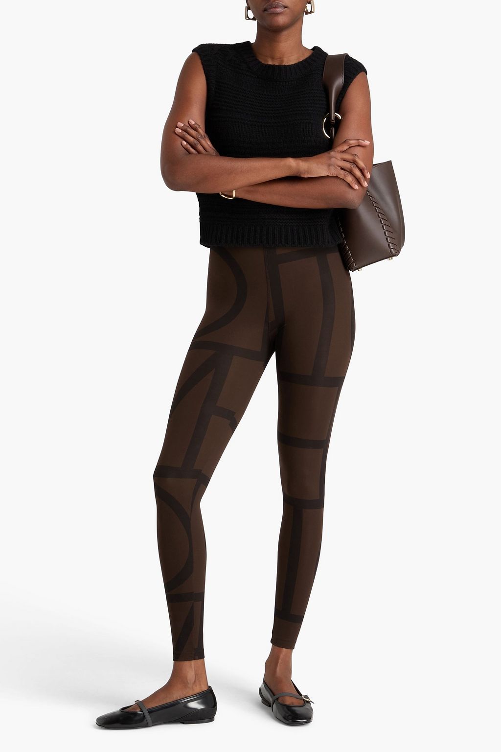 TOTEME Logo-print stretch-jersey leggings