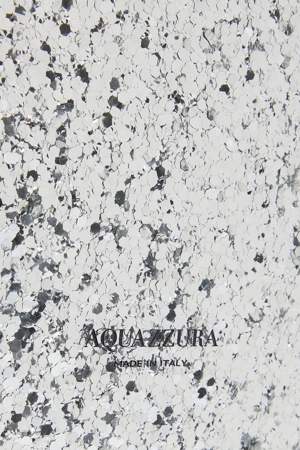 AQUAZZURA Heart glittered resin clutch