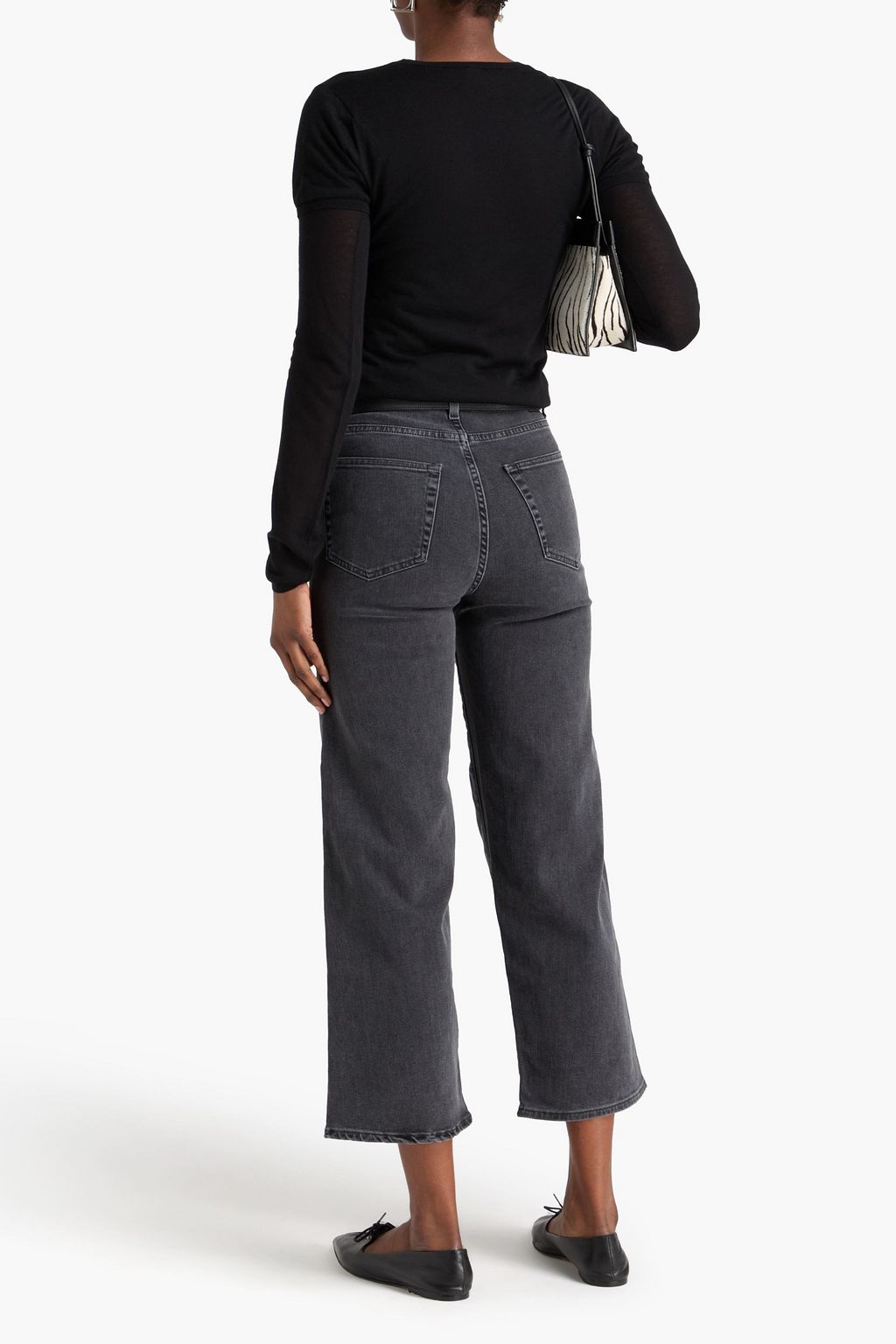 TOTEME Cropped high-rise wide-leg jeans
