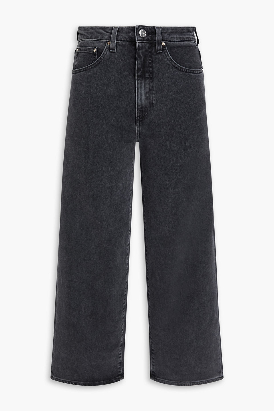 Totême Cropped High-rise Wide-leg Jeans In Gold