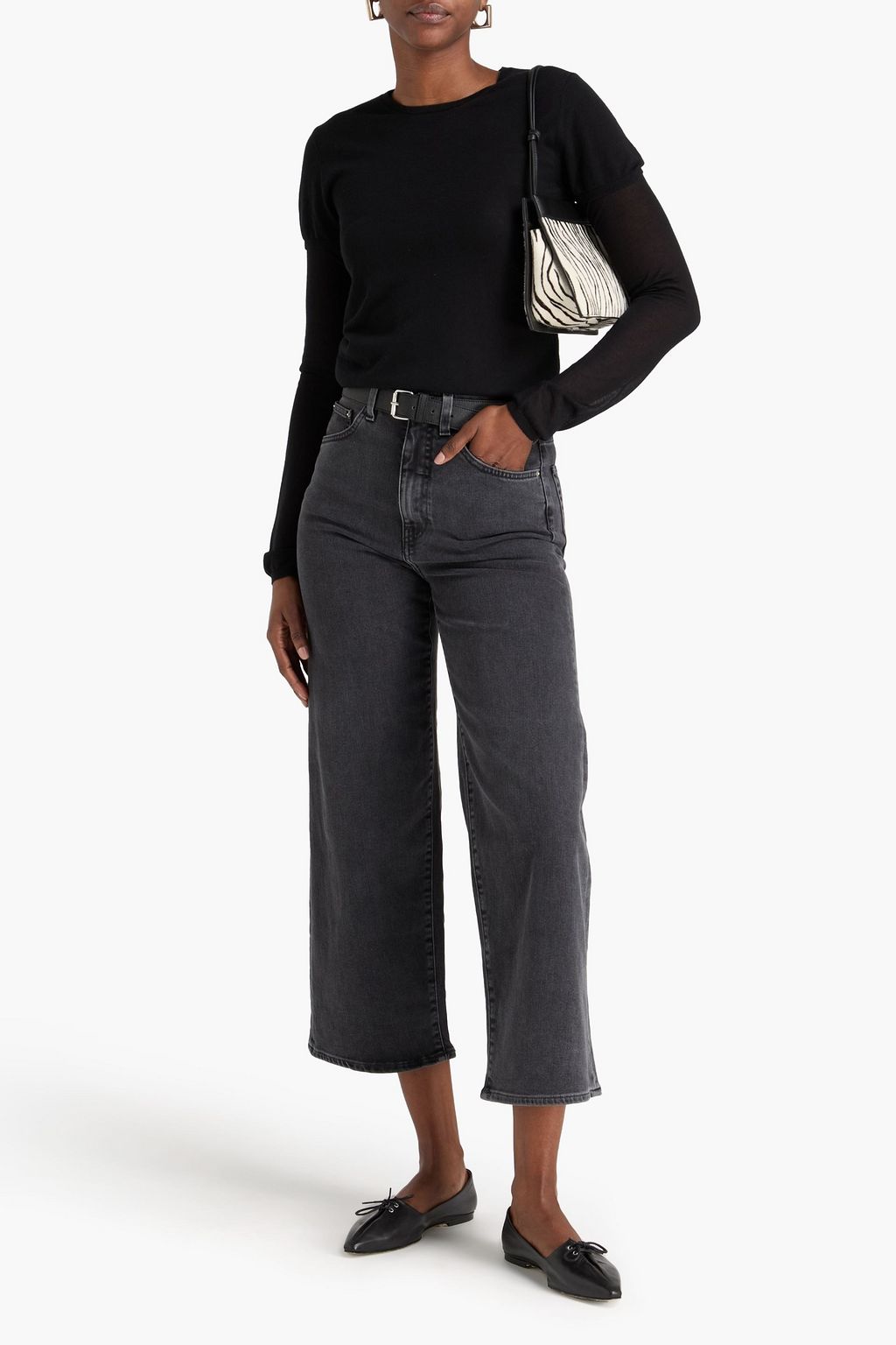 TOTEME Cropped high-rise wide-leg jeans