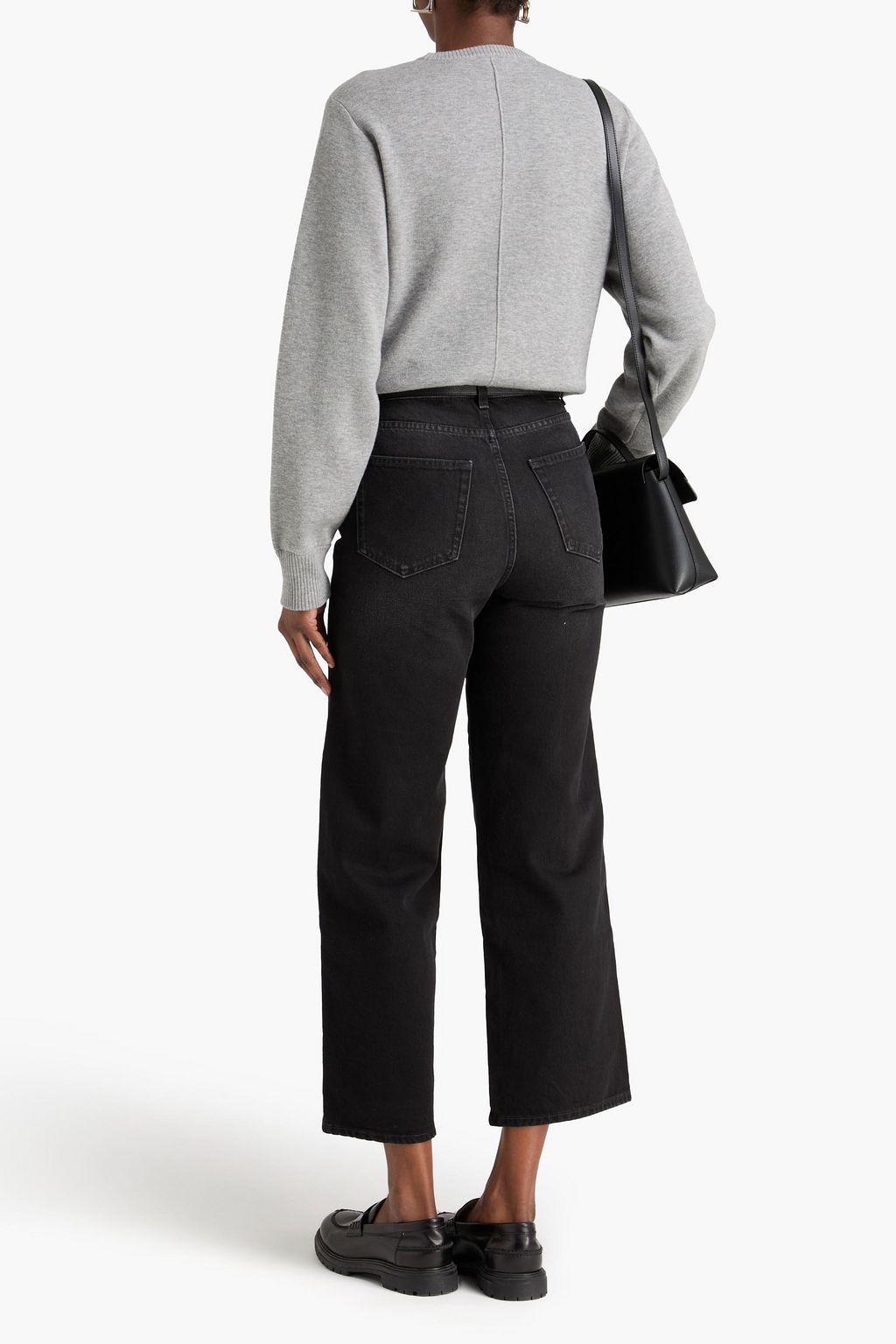 TOTEME Cropped high-rise wide-leg jeans