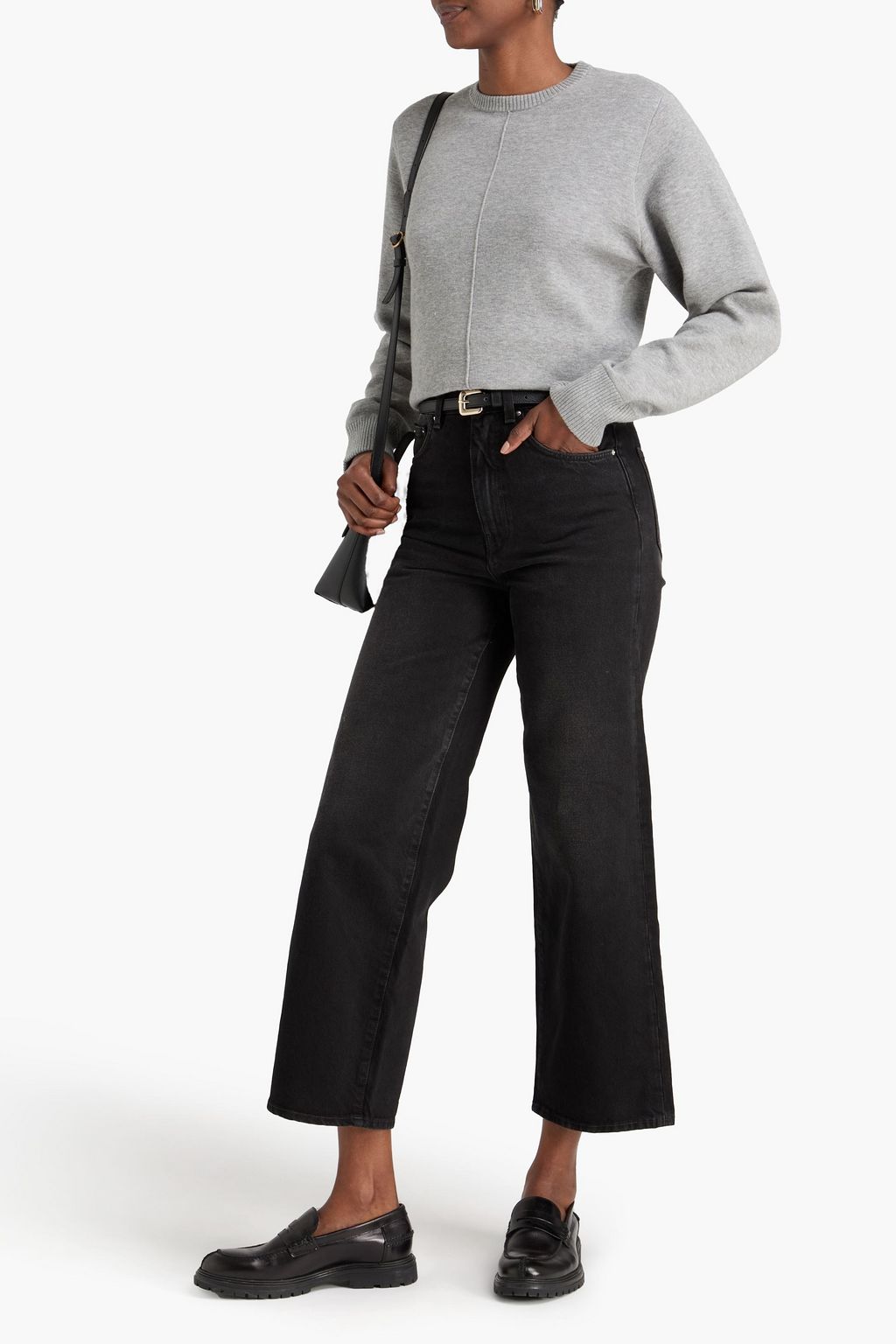 TOTEME Cropped high-rise wide-leg jeans