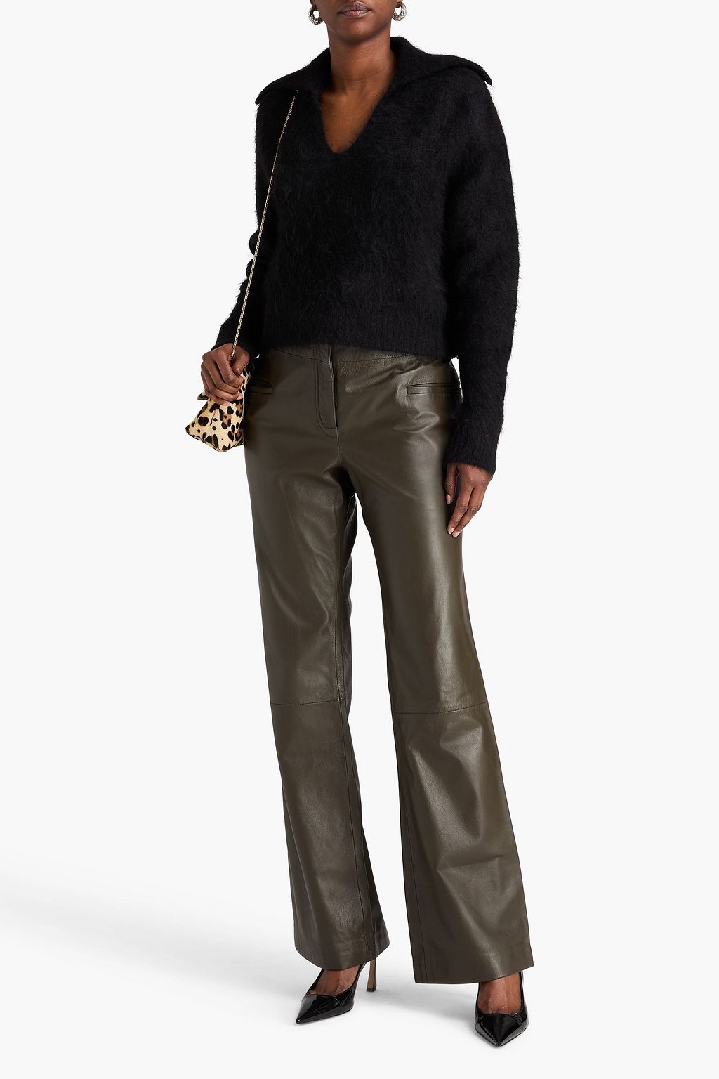 ALTUZARRA Leather bootcut pants