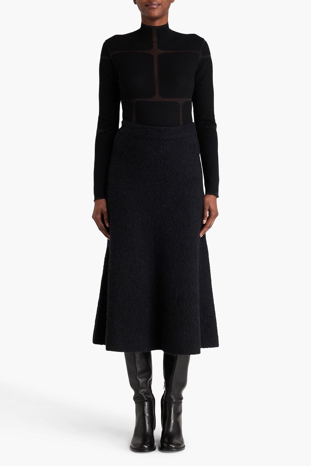 GABRIELA HEARST Jacquard-knit wool-blend bodysuit