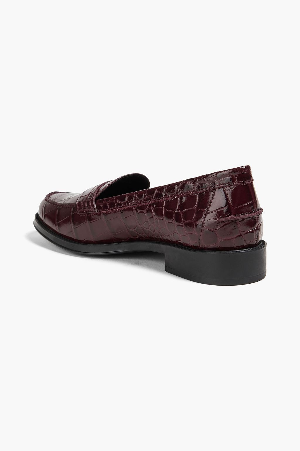TOD'S Croc-effect leather penny loafers