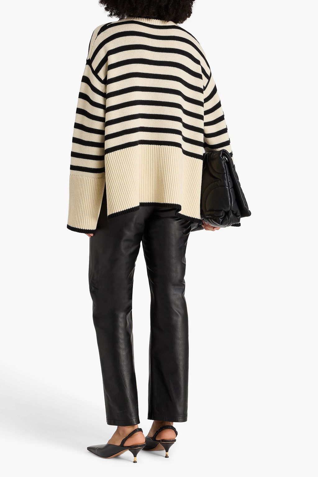 TOTEME Striped wool and cotton-blend turtleneck sweater