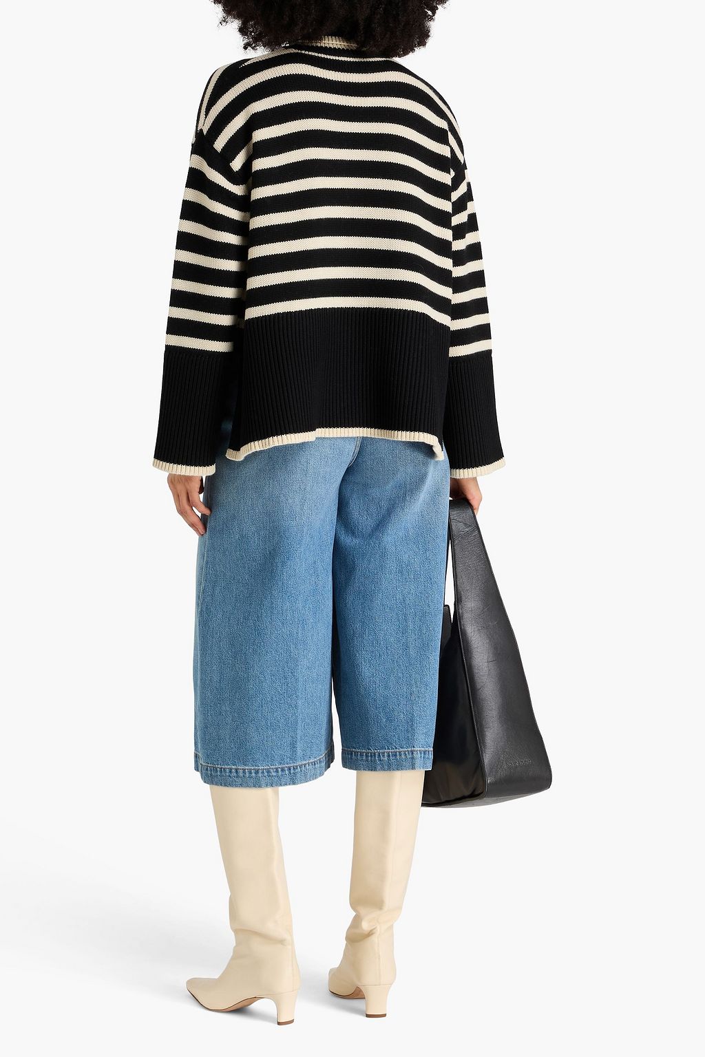 TOTEME Striped wool and cotton-blend turtleneck sweater
