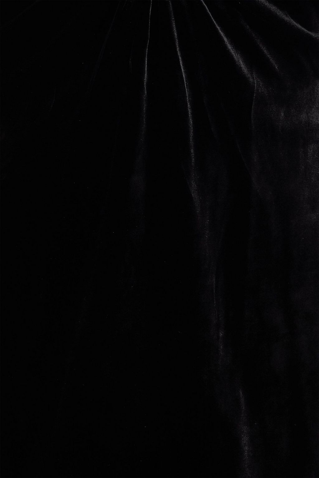 ROLAND MOURET Strapless ruched velvet mini dress