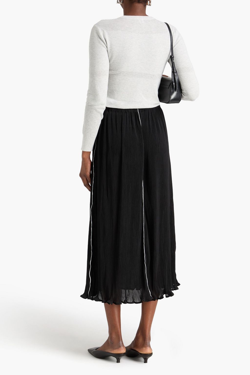 TOTEME Paneled cotton and cashmere-blend sweater
