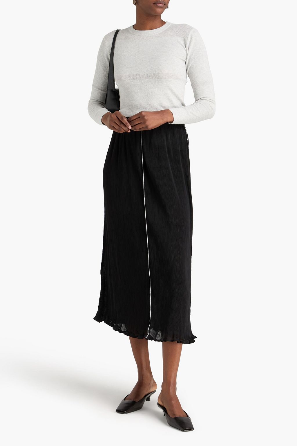 TOTEME Paneled cotton and cashmere-blend sweater