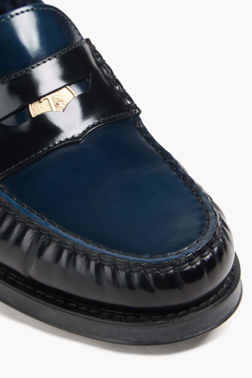 TOD'S Two-tone leather penny loafers