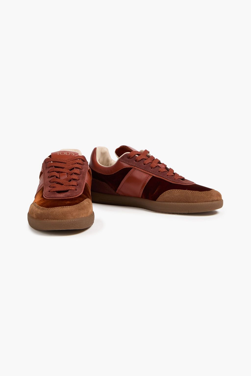 TOD'S Tabs velvet, leather and suede sneakers