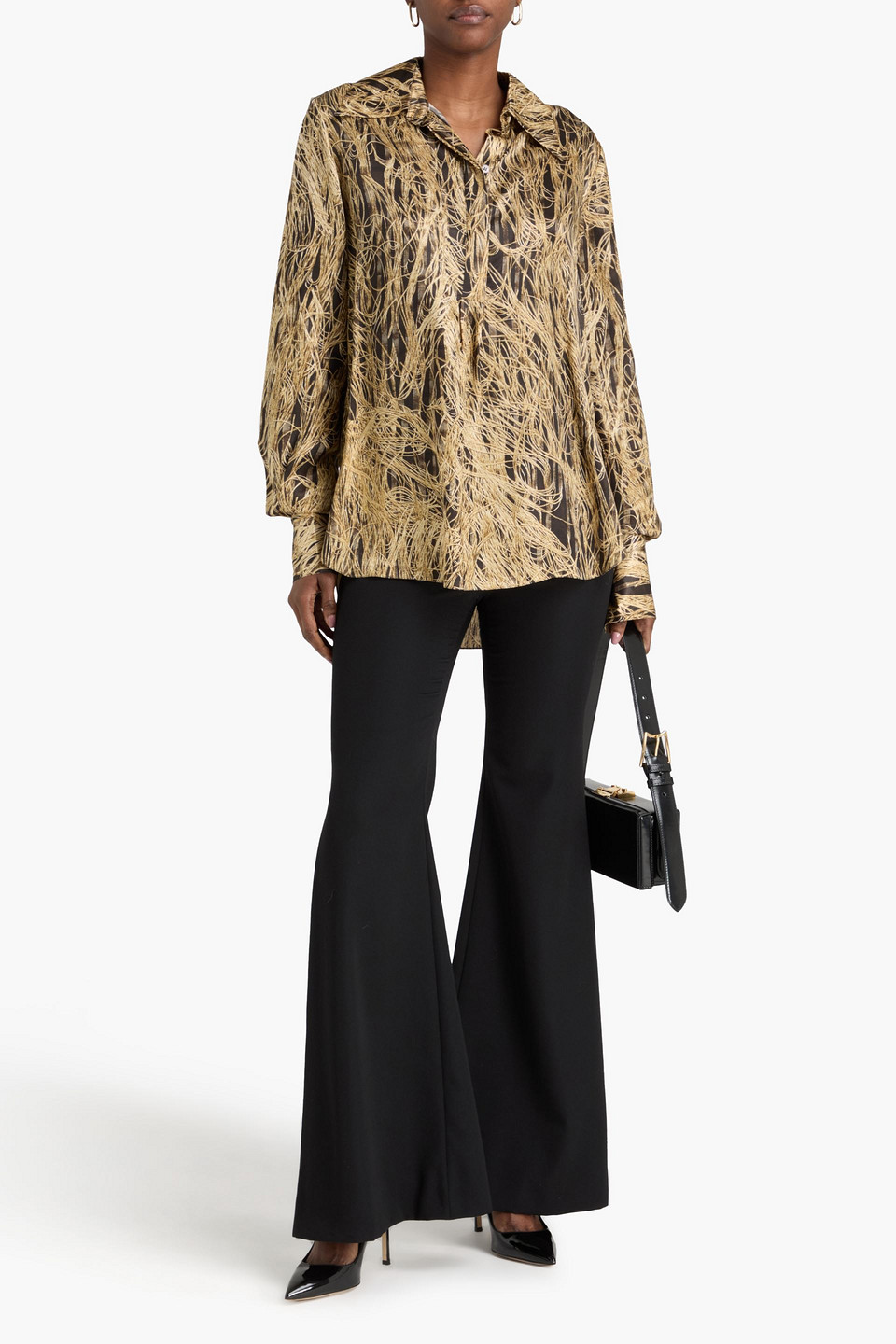  Roksanda - Juniper Printed Satin Shirt - Metallic - Uk 8 