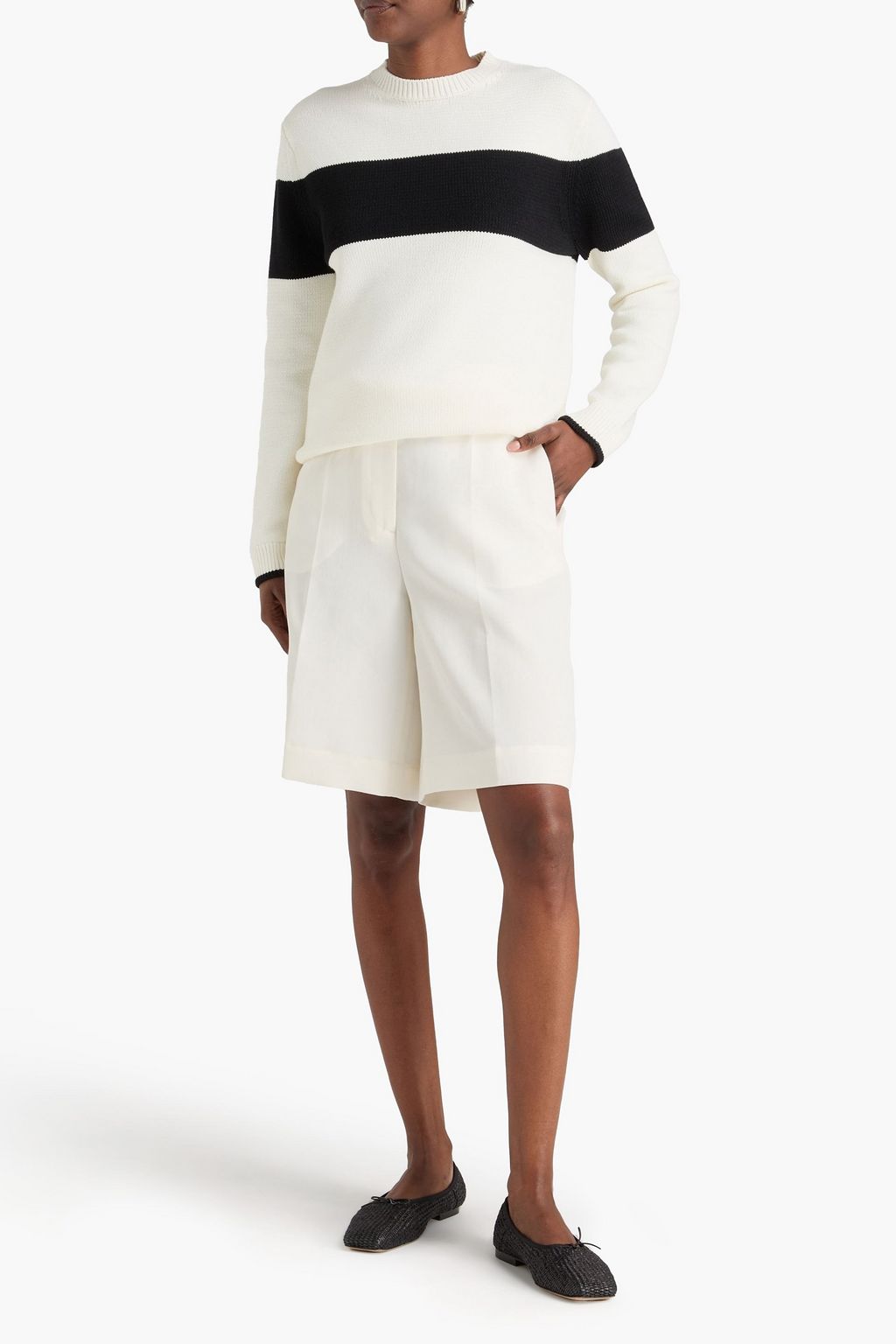 TOTEME Striped cotton-blend sweater