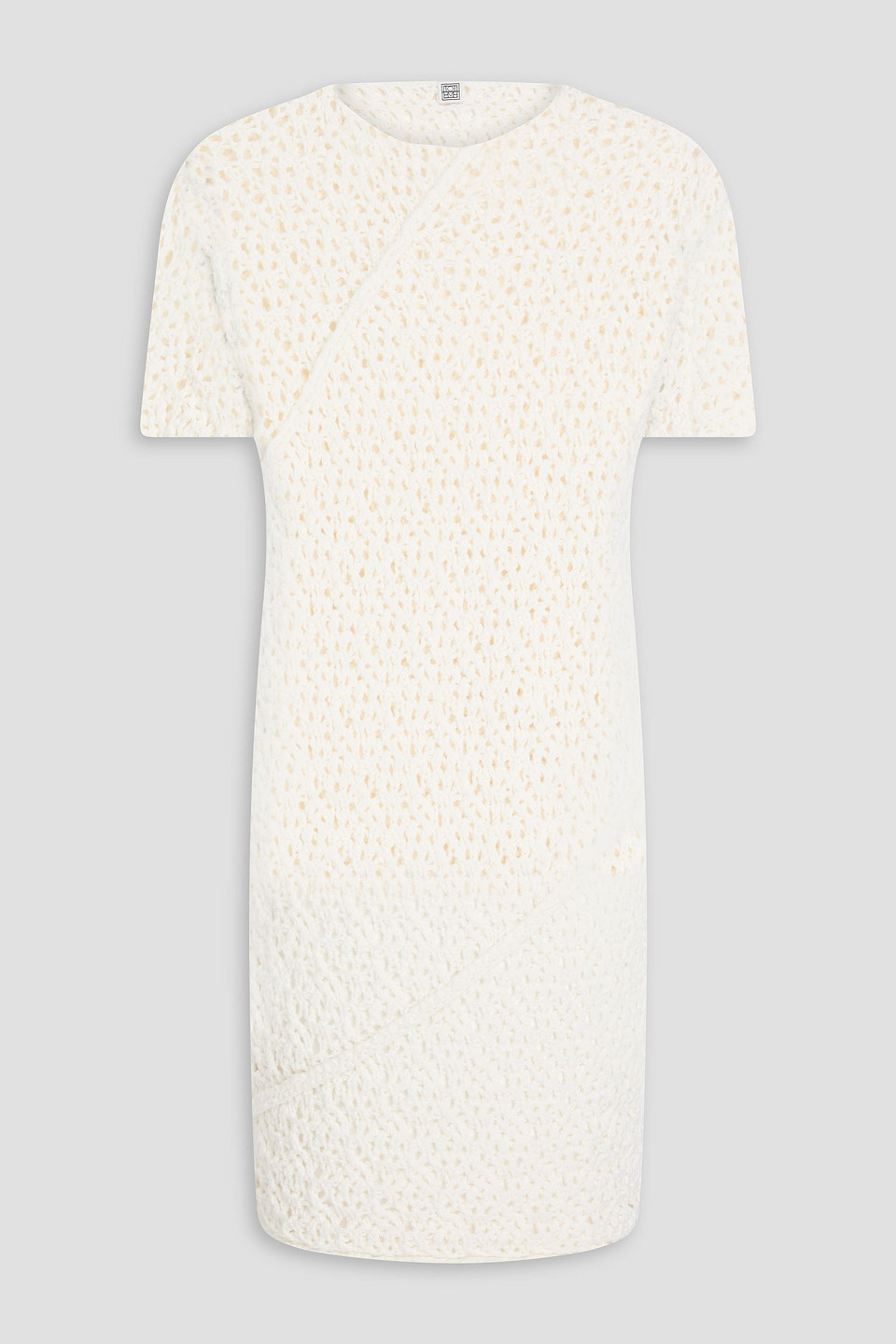 Totême Open-knit Cotton-blend Top In White