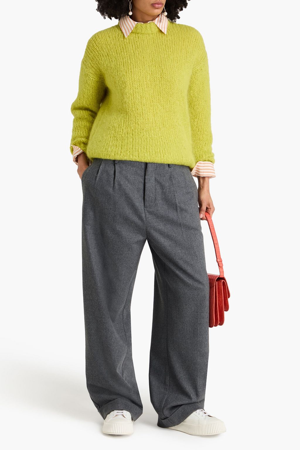 MARNI Wool-blend twill wide-leg pants