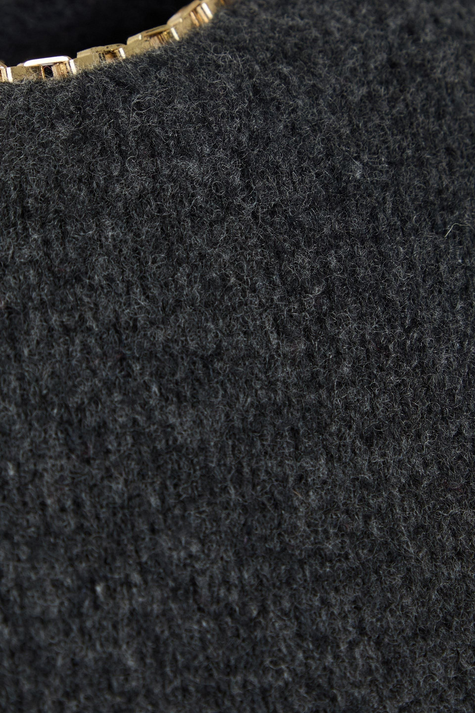 Totême Chain-embellished Mélange Wool And Cashmere-blend Sweater In Gray