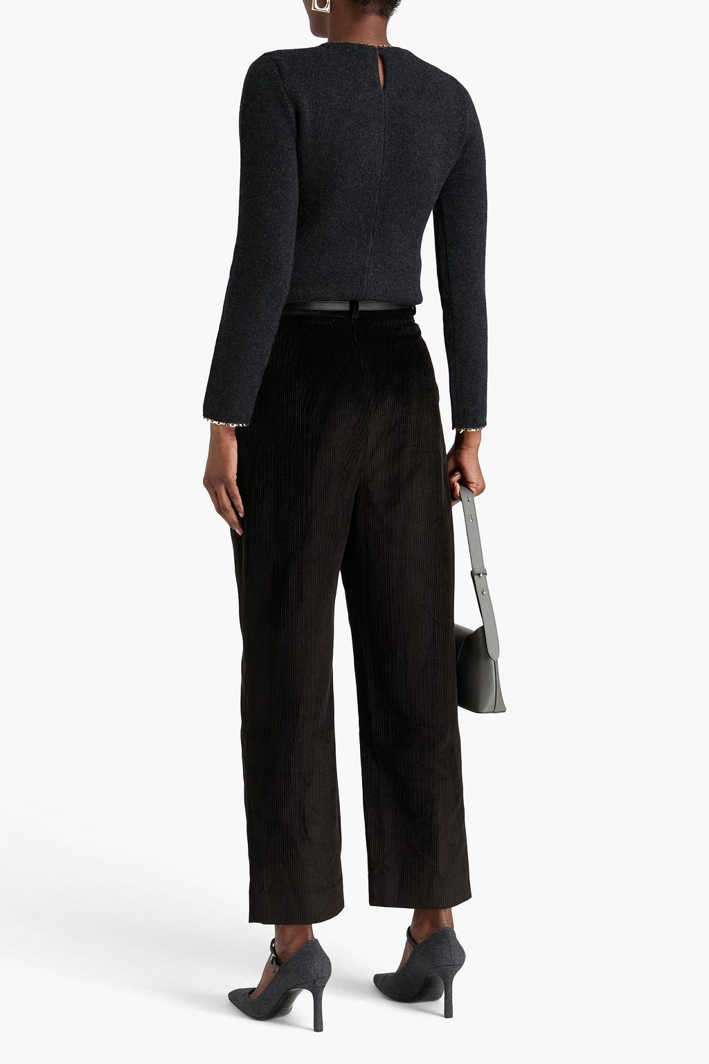 TOTEME Chain-embellished wool and cashmere-blend sweater