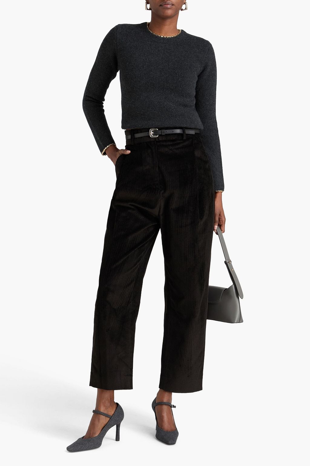 TOTEME Chain-embellished wool and cashmere-blend sweater