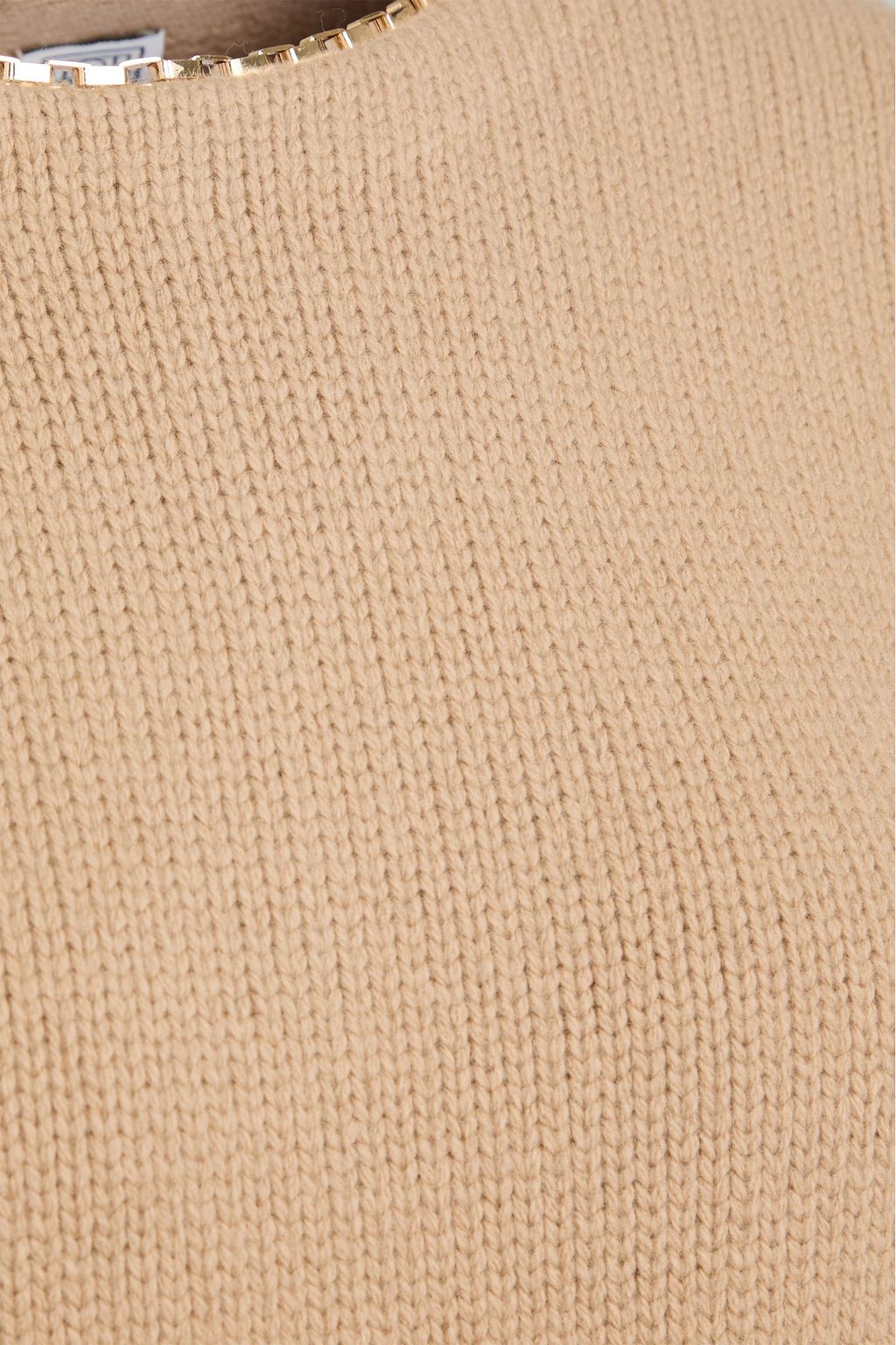 TOTEME Chain-embellished wool and cashmere-blend sweater