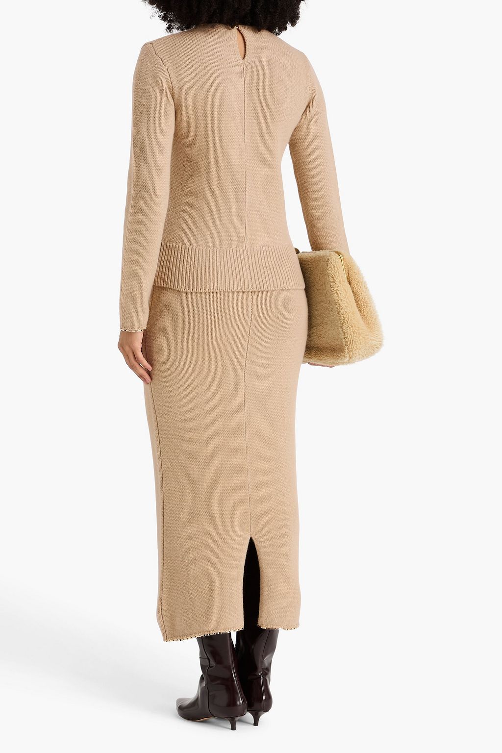 TOTEME Chain-embellished wool and cashmere-blend sweater