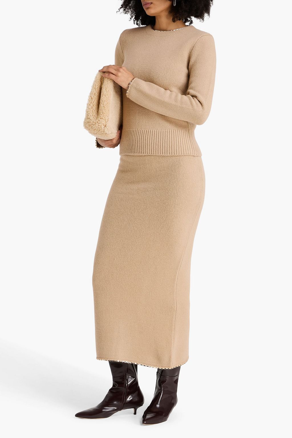 TOTEME Chain-embellished wool and cashmere-blend sweater