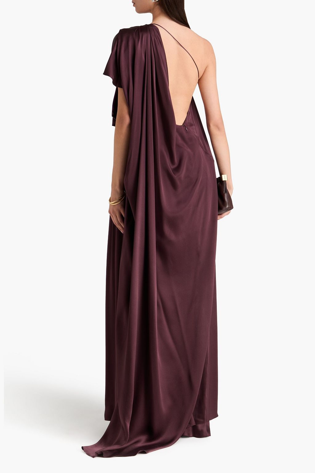ROKSANDA Aeris one-shoulder bow-detailed silk-satin maxi dress