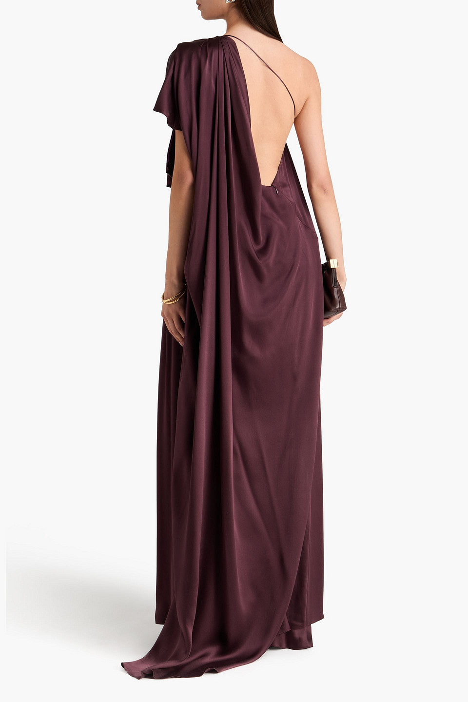  Roksanda - Robe „aeris“ Aus Seidensatin Mit Schleife Und Asymmetrischer Schulterpartie - Burgunderrot - Uk 6 