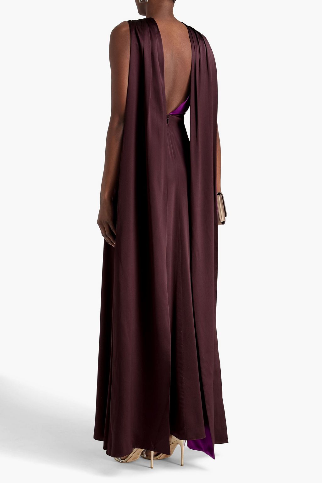 ROKSANDA Amanita draped two-tone silk-satin maxi dress