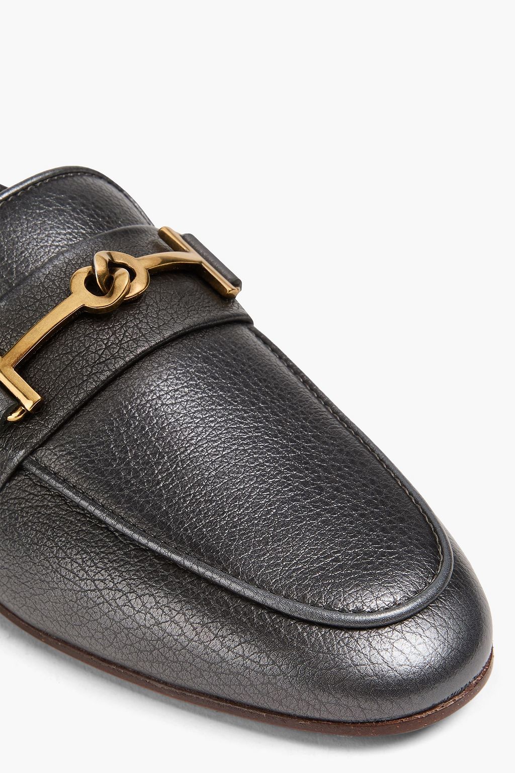 TOD'S Double T pebbled-leather loafers