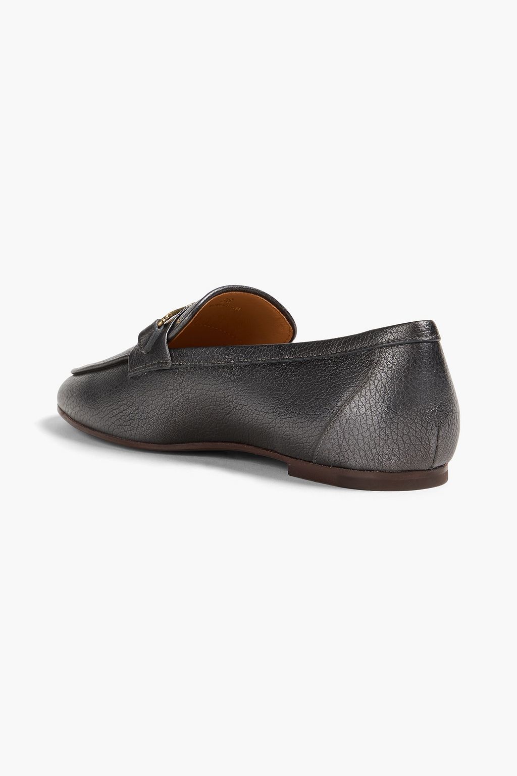 TOD'S Double T pebbled-leather loafers