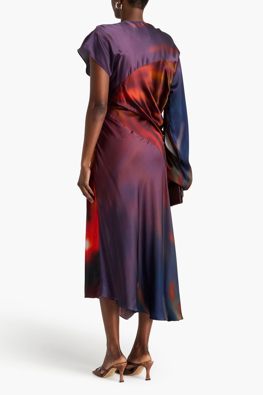 ROKSANDA Alia draped dégradé silk-satin midi dress