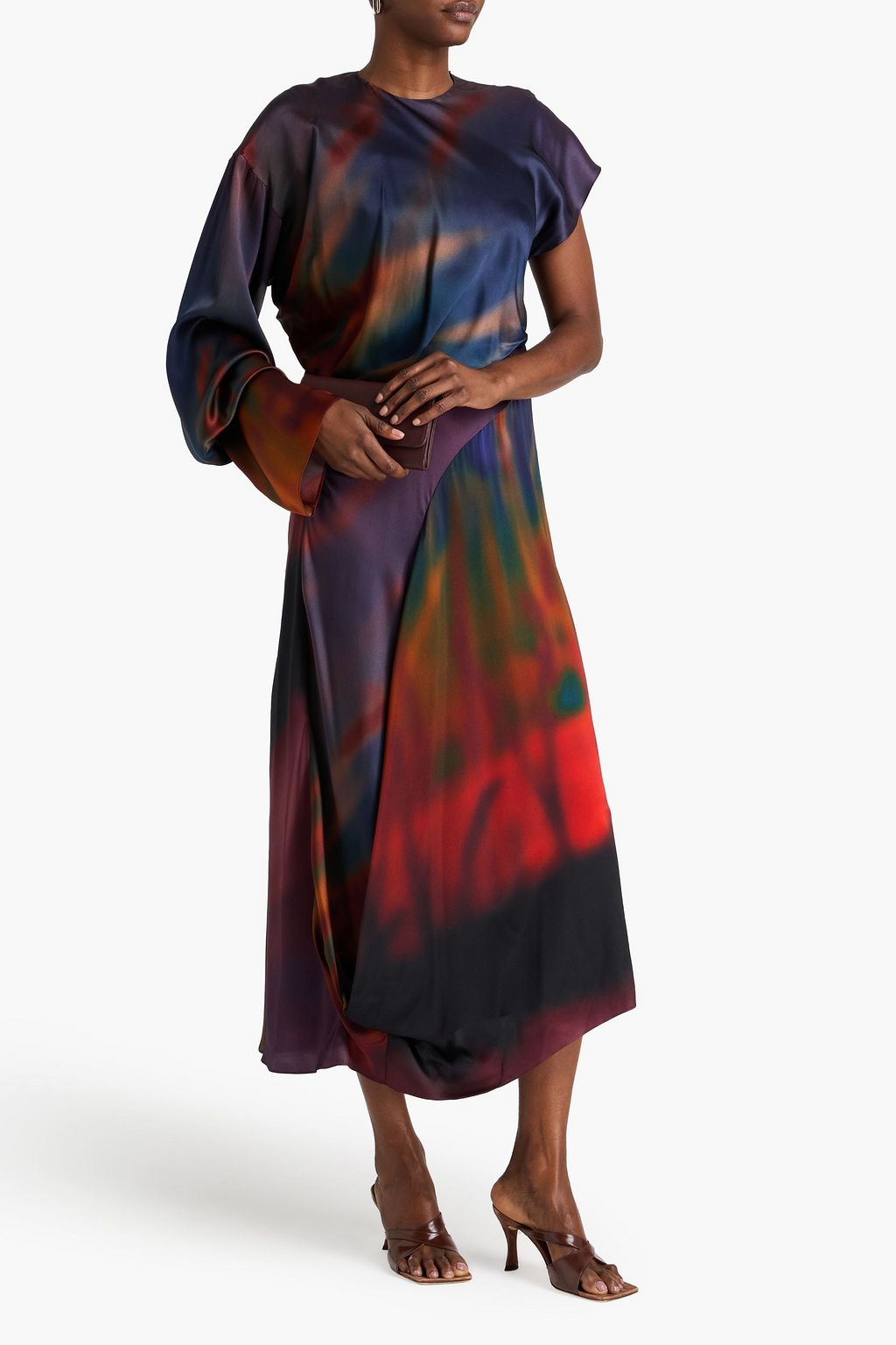 ROKSANDA Alia draped dégradé silk-satin midi dress
