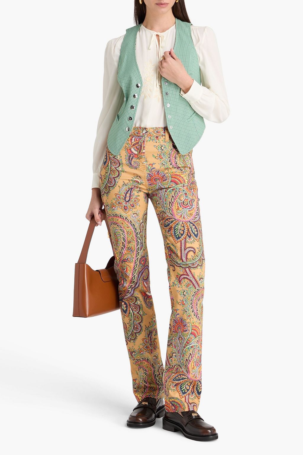 ETRO Paisley-print high-rise straight-leg jeans