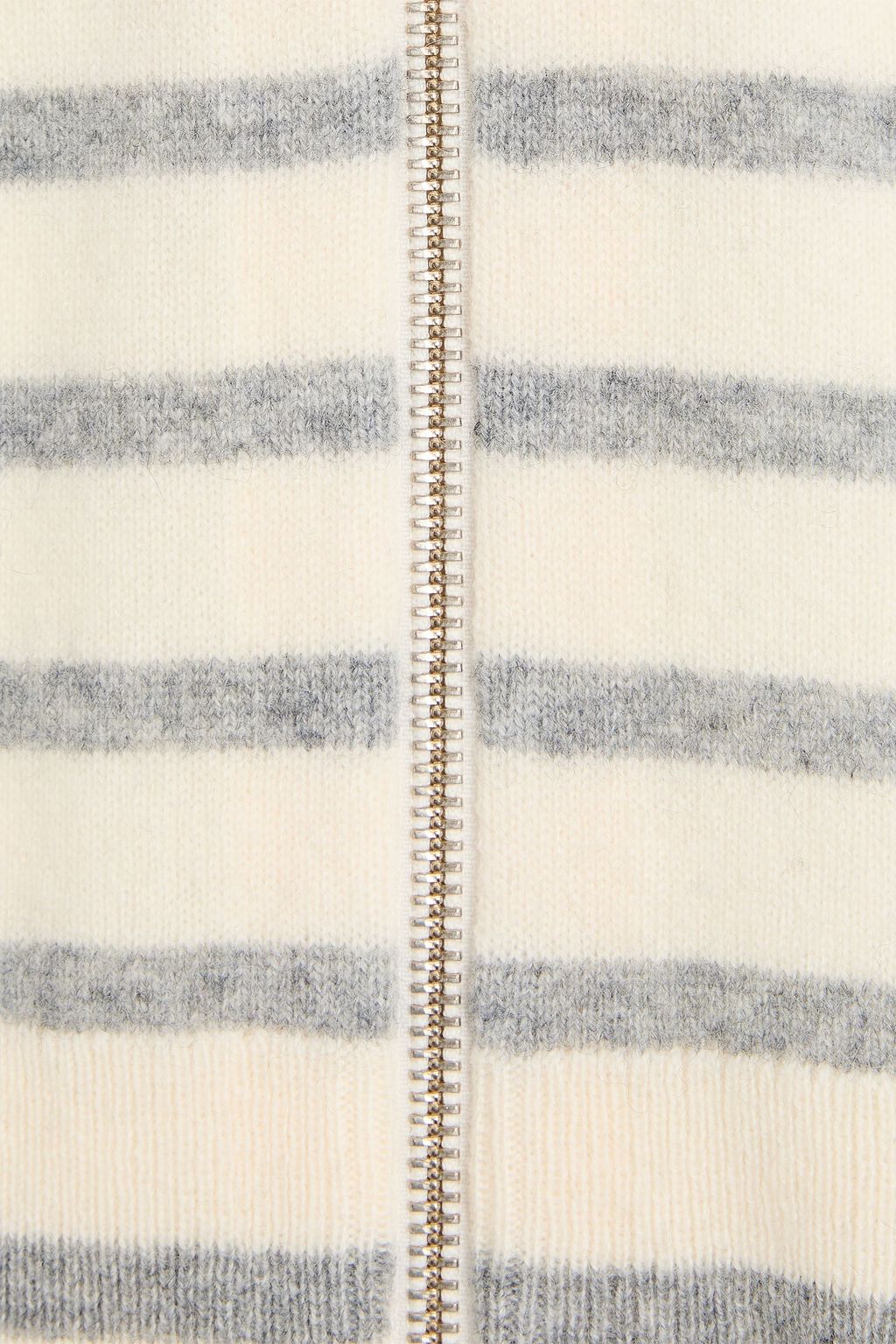 VERONICA BEARD Striped cashmere hooded dickey