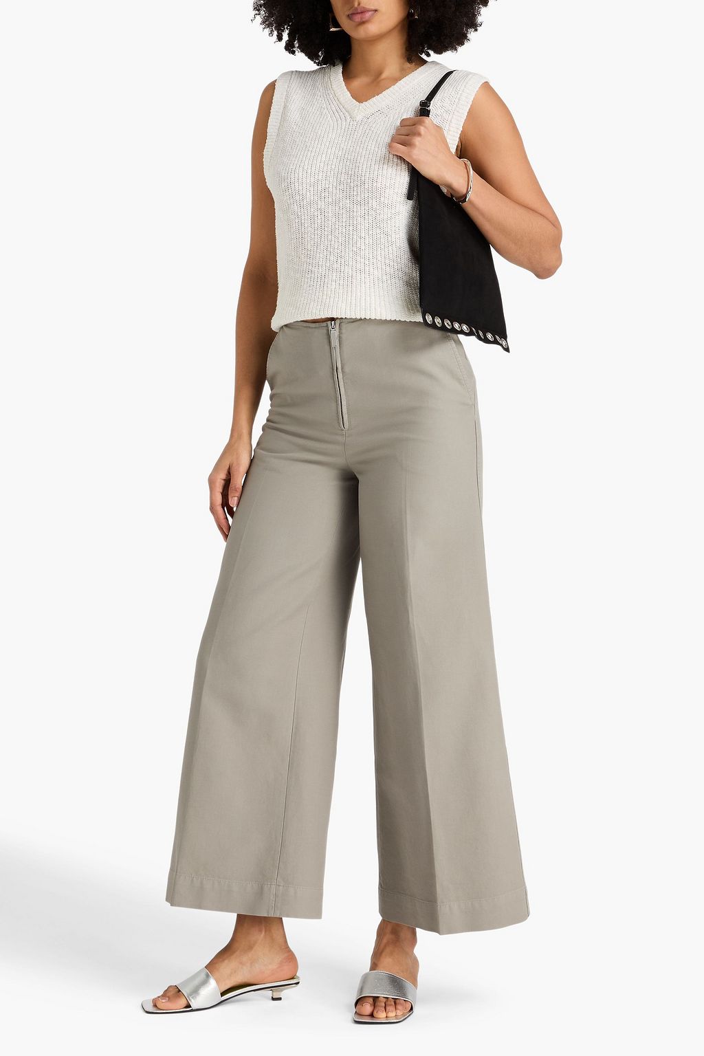 TOTEME Cotton-twill wide-leg pants