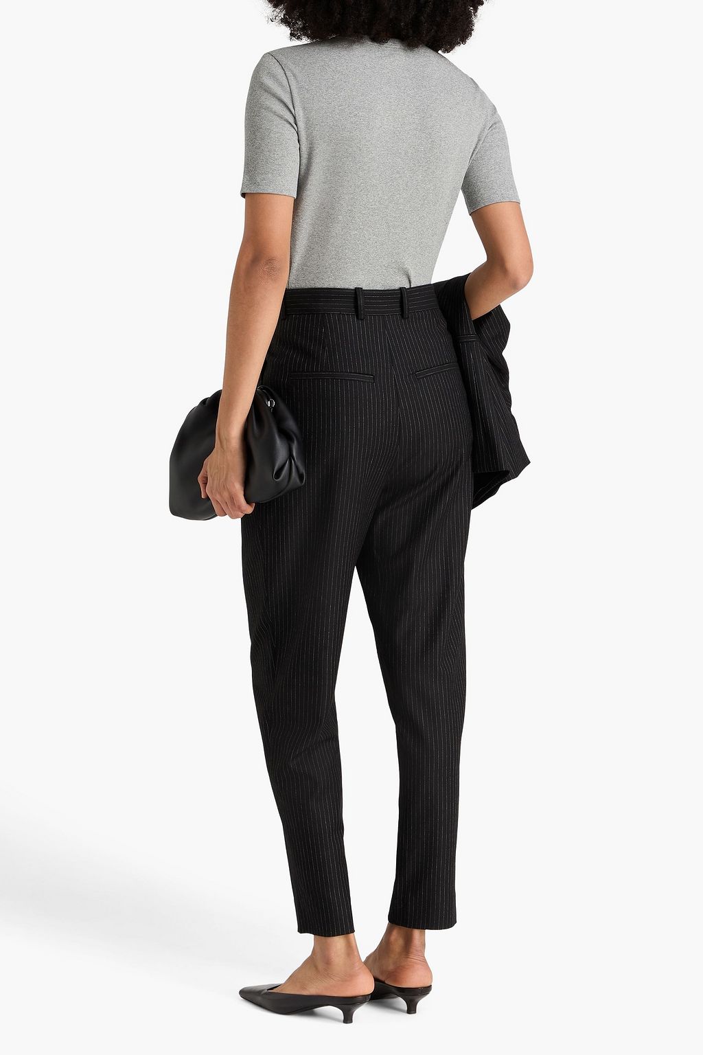 TOTEME Pinstriped twill tapered pants